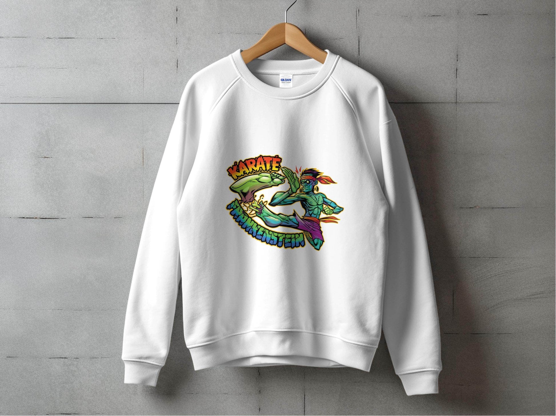 Karate Frankenstein Zombie Monster Funny Halloween Sweater - Design & Vybe