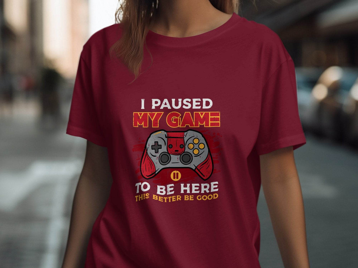 I Paused My Game To Be Here Gaming Controller T-Shirt - Design & Vybe