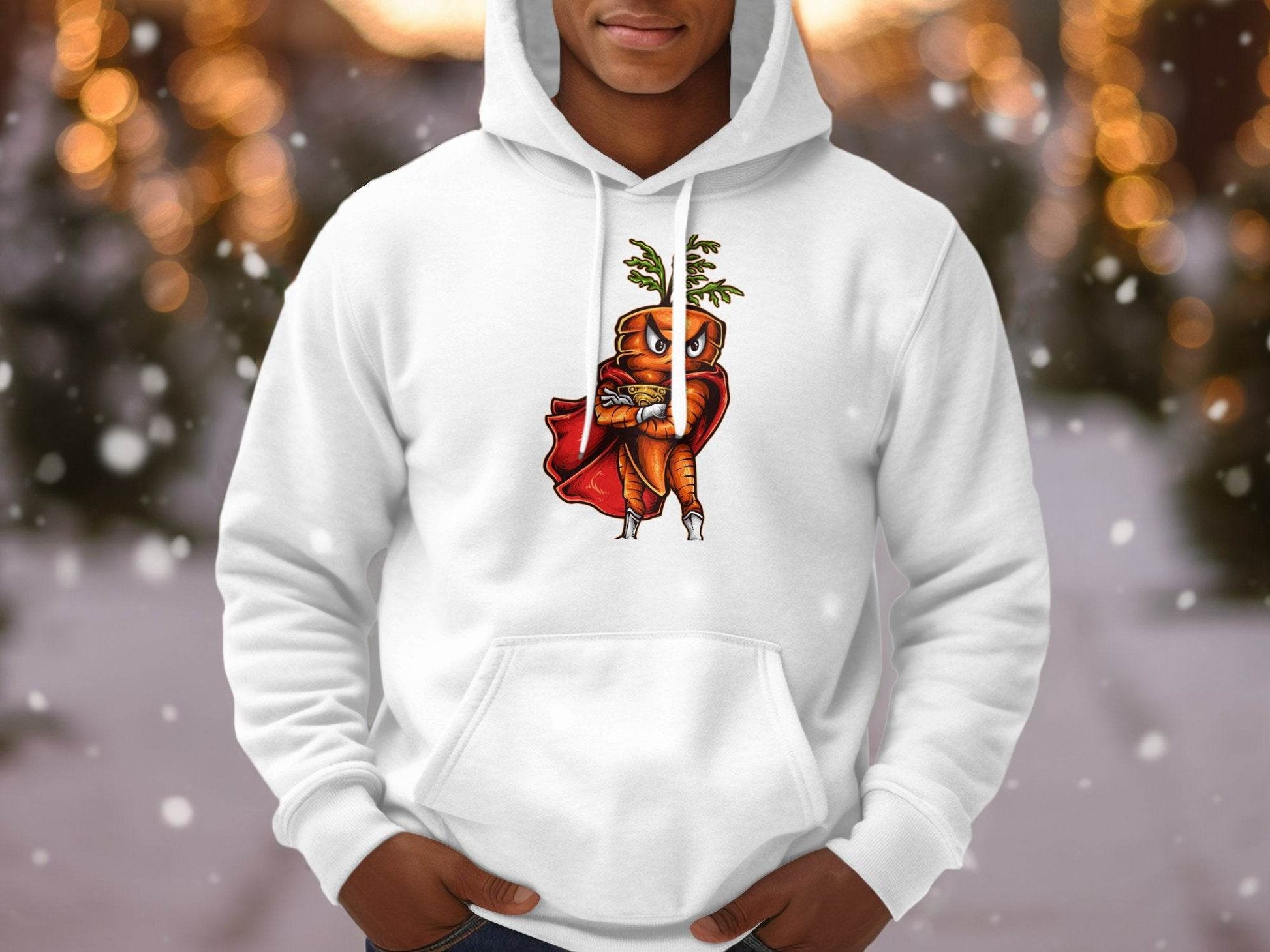 Superhero Carrot Character Graphic Sweater - Design & Vybe