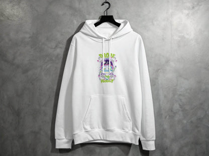 Drop Herout with Helmet and Skull Graphic Print Hoodie - Design & Vybe