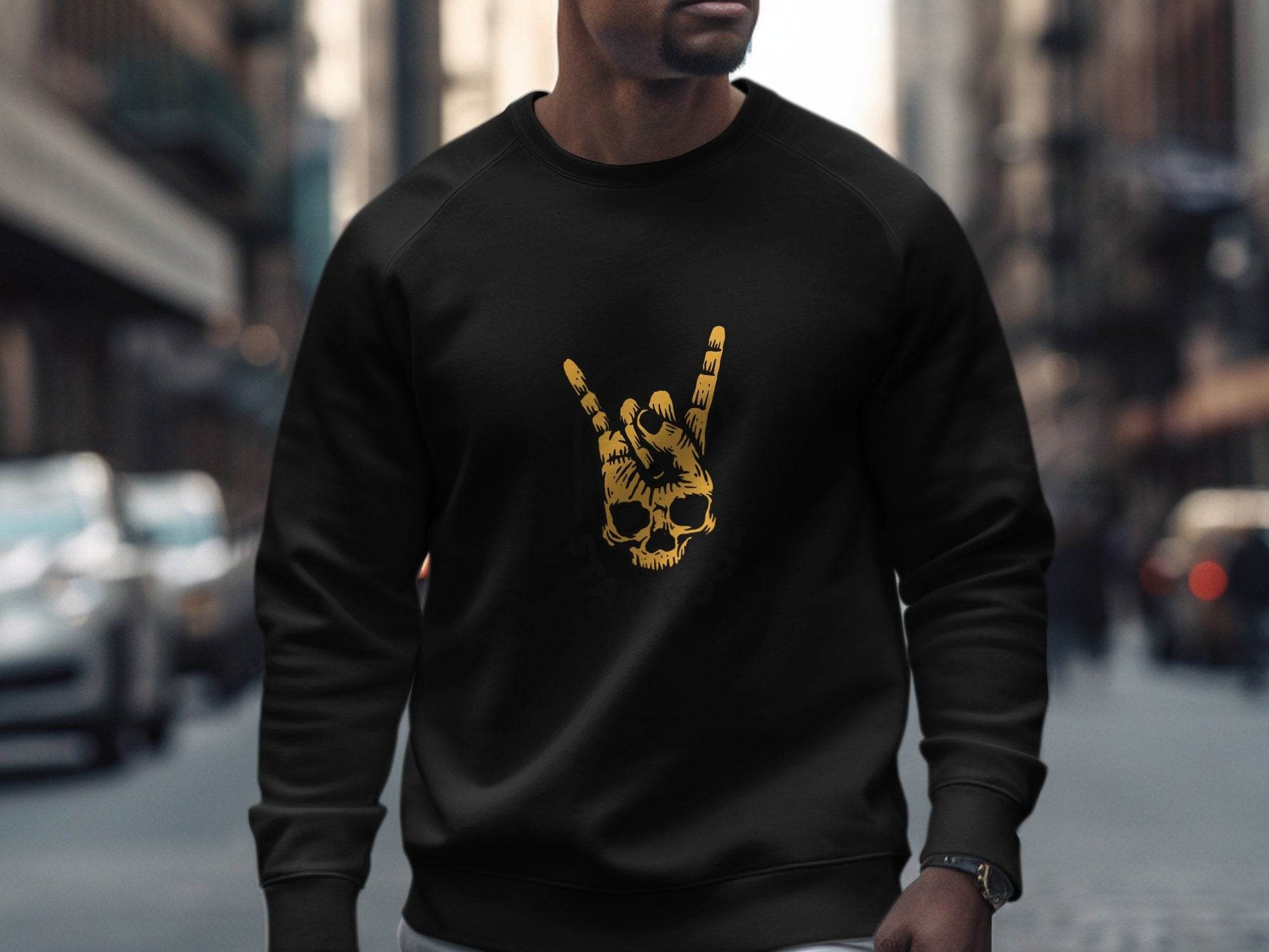 Always Stay Cool Skull Hand Gesture Illustration Sweater - Design & Vybe