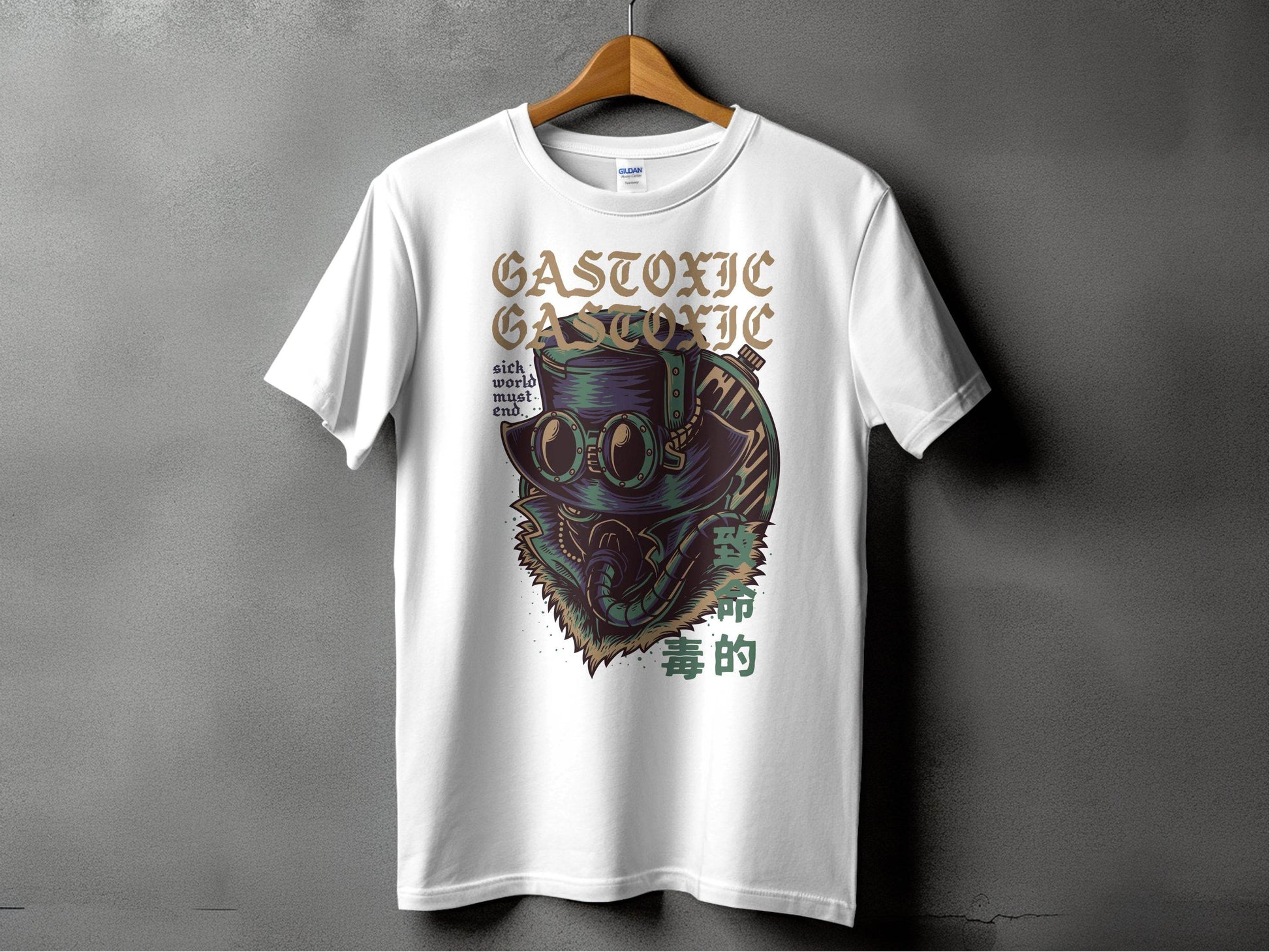 Gastoxic Sick World Masked Character Graphic Design T-Shirt - Design & Vybe