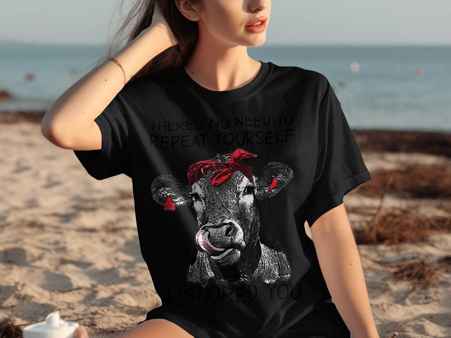There's No Need to Repeat Yourself Funny Cow T-Shirt - Design & Vybe