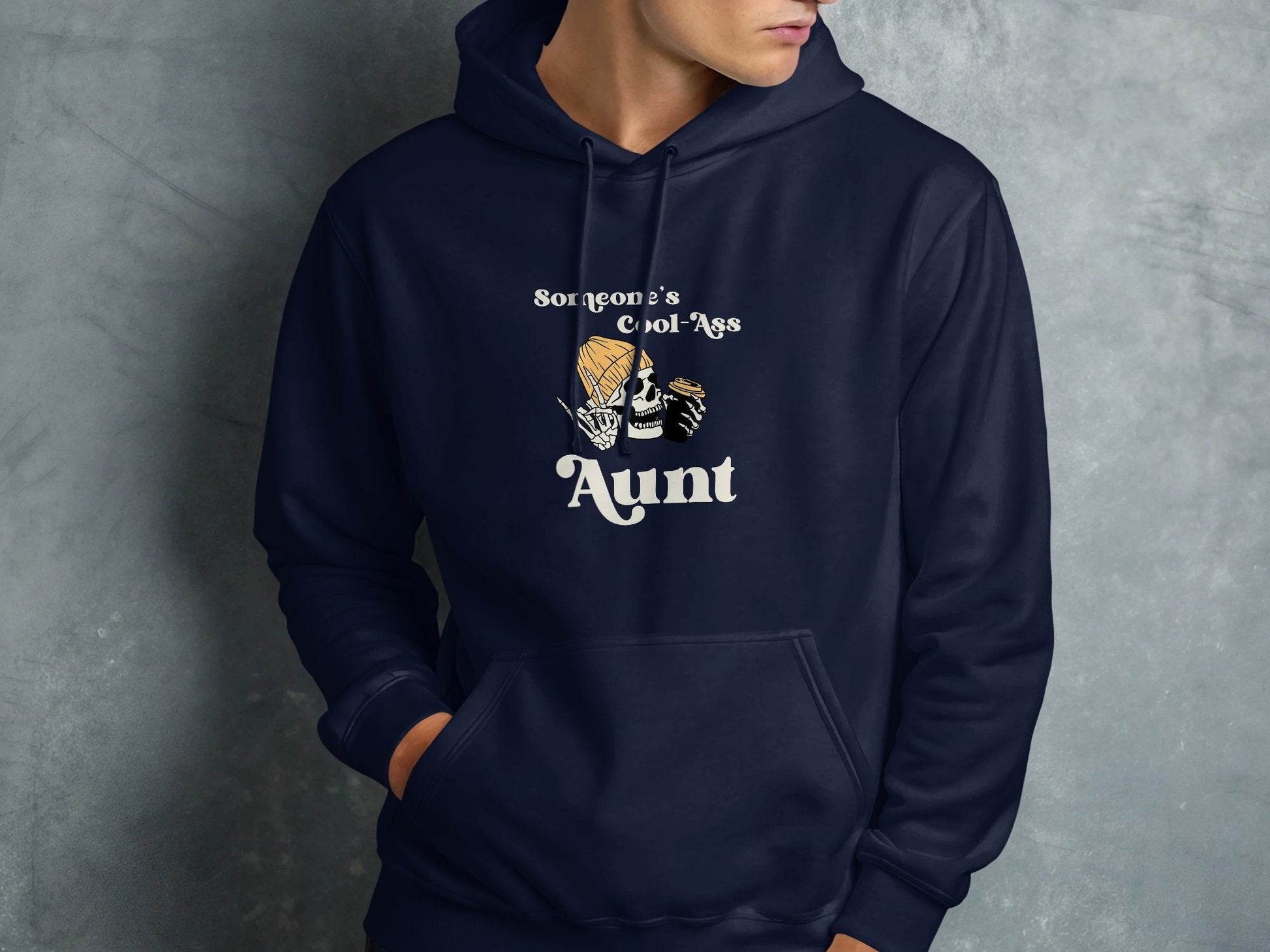 Someone's Cool-Ass Aunt Skeleton Coffee Lover Hoodie - Design & Vybe