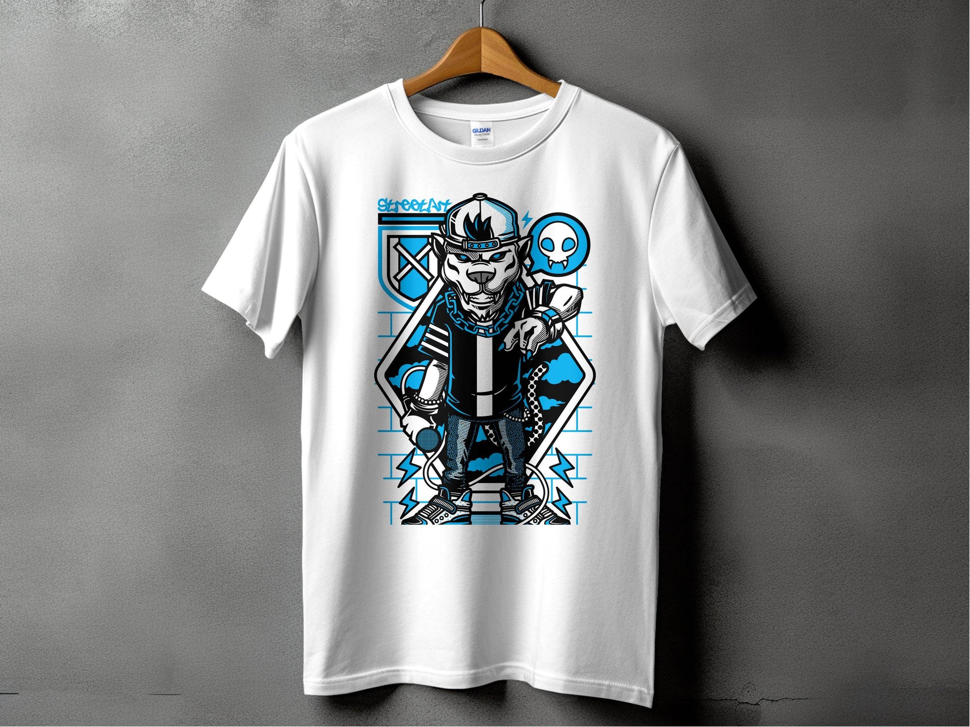 Street Art Urban Panther DJ Design Illustration T-Shirt - Design & Vybe