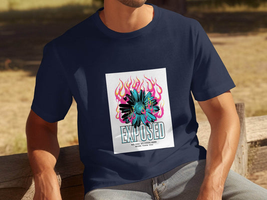 Exposed Flower With Pink Flames Graphic T-Shirt - Design & Vybe