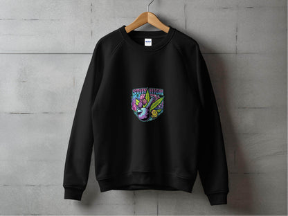 Stay High Graphic Weed Marijuana Cannabis Flower Sweater - Design & Vybe