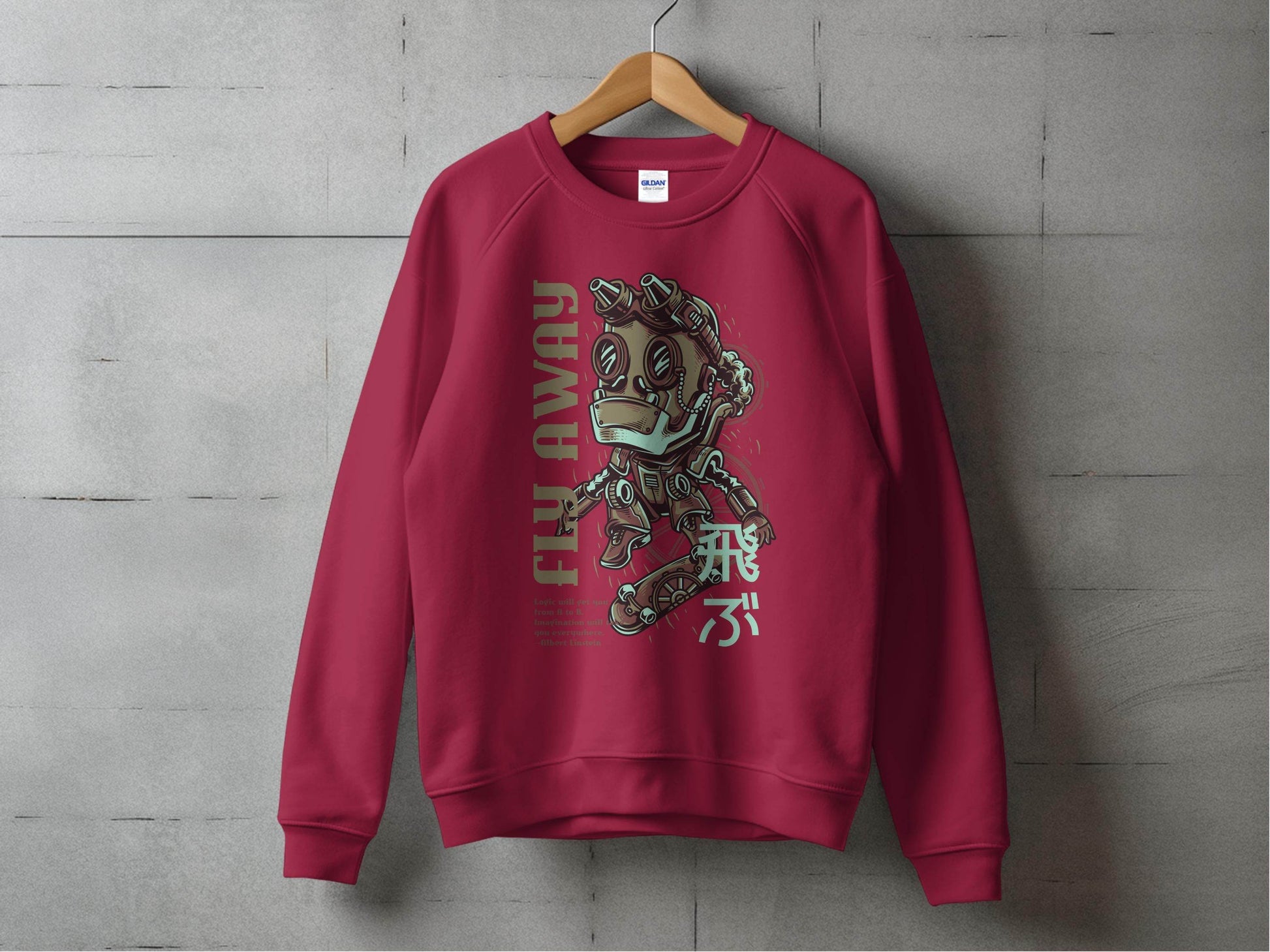 Fly Away Robot Design Featuring Einstein Quote Sweater - Design & Vybe