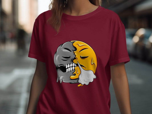 Unique Sun and Moon Graphic Design T-shirt product