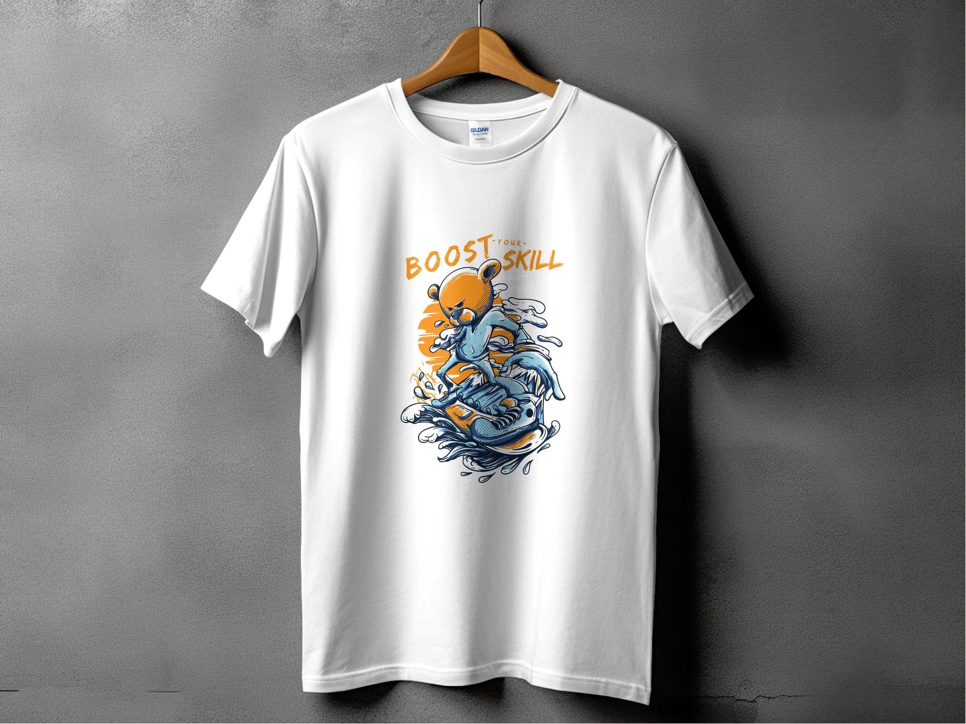 Boost Your Skill Cartoon Bear Design T-Shirt - Design & Vybe