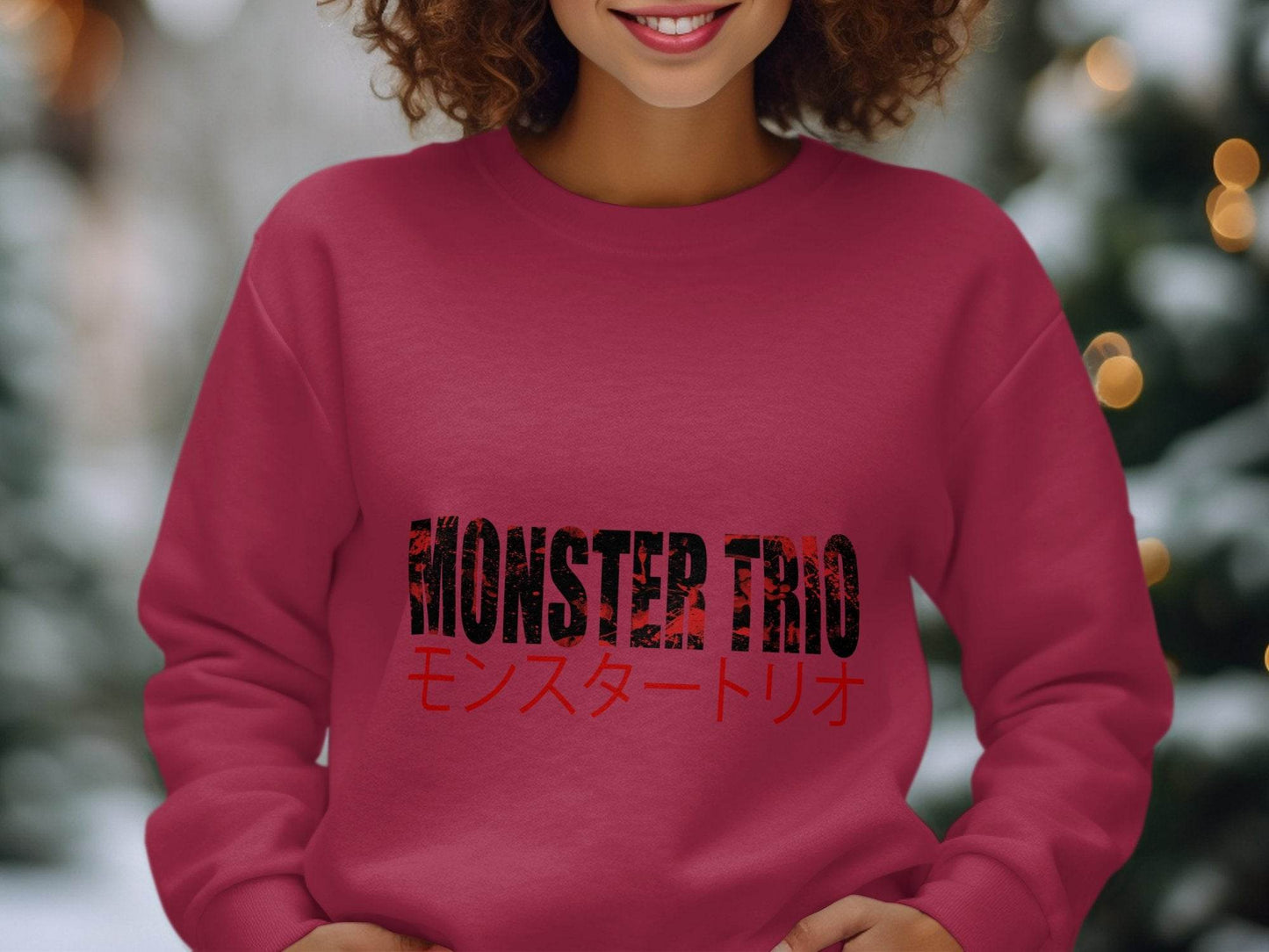 Monster Trio Japanese Text Design Fan Apparel Sweater - Design & Vybe