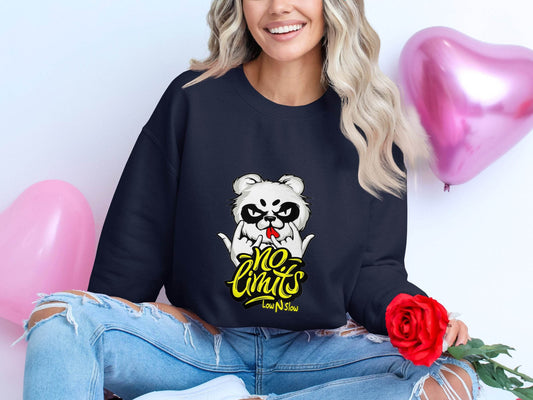 No Limits with Cool Panda Low N Slow Graphic Sweater - Design & Vybe