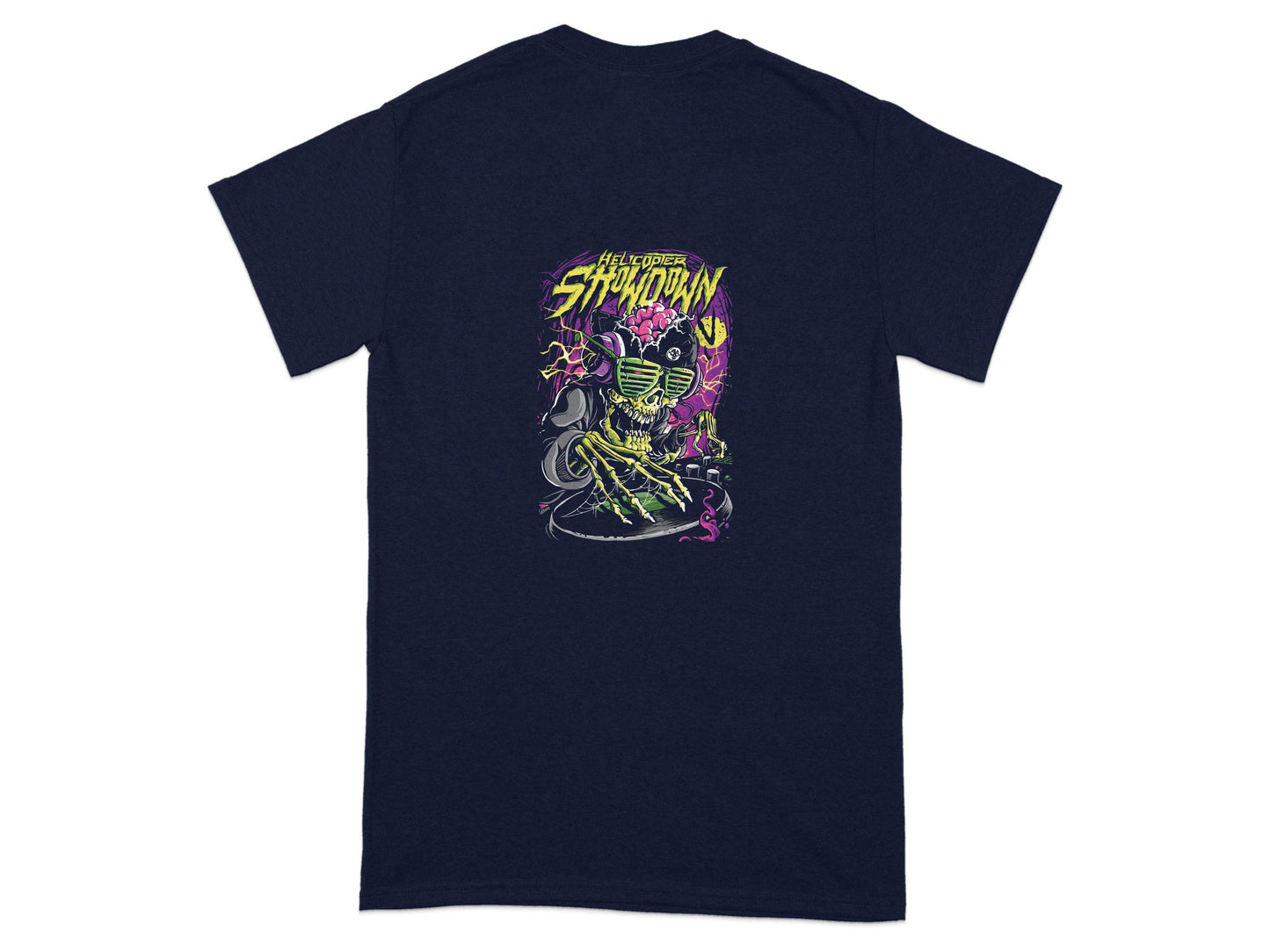 Helicopter Thunder Skull Design With Glasses T-Shirt - Design & Vybe