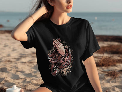 Inspiring Pray Hard Design Prayer Graphic T-Shirt - Design & Vybe