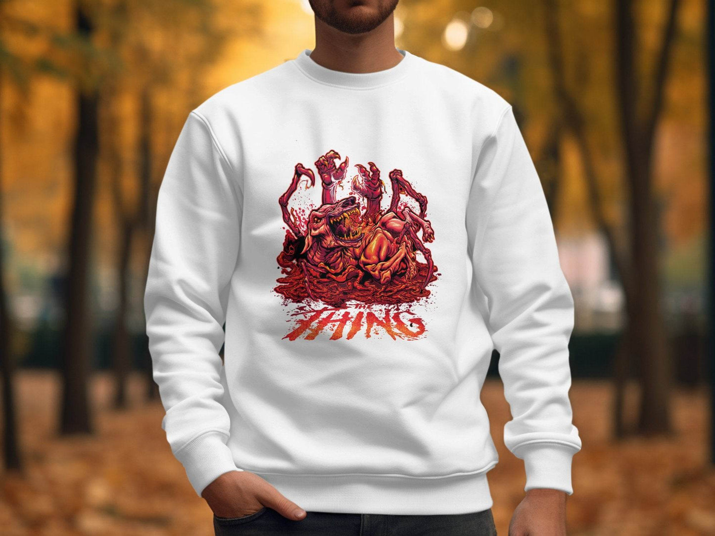 The Thing Horror Monster Dog Graphic Art Design Sweater - Design & Vybe