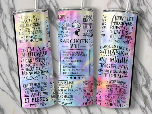 Sarcastic And Humorous Tumbler Set With Quotes product