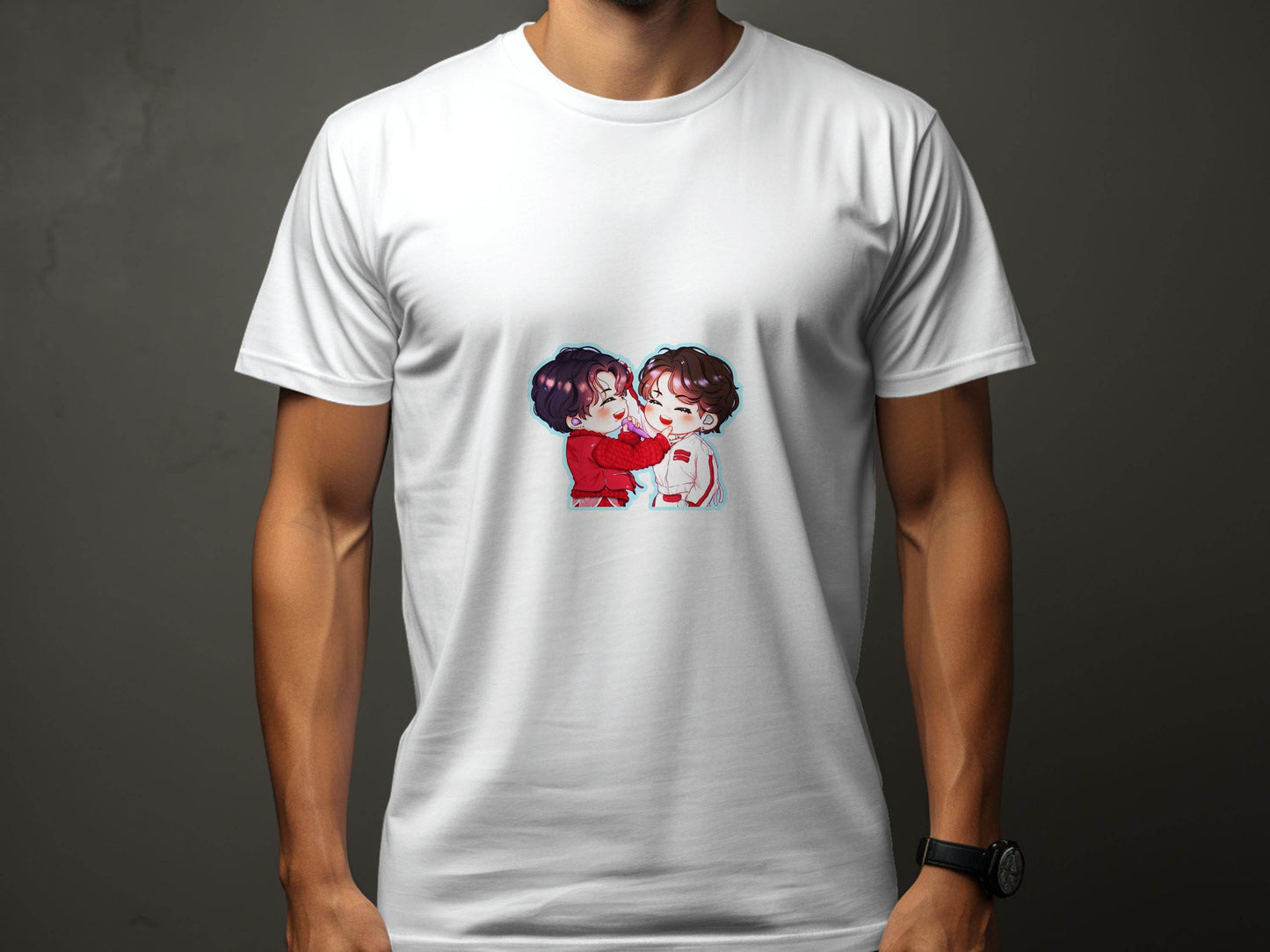 Cute Cartoon Smiling Together KPop Fan Art T-Shirt - Design & Vybe
