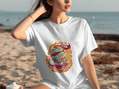 Burning Undead Creature in Flames Graphic Design T-Shirt - Design & Vybe