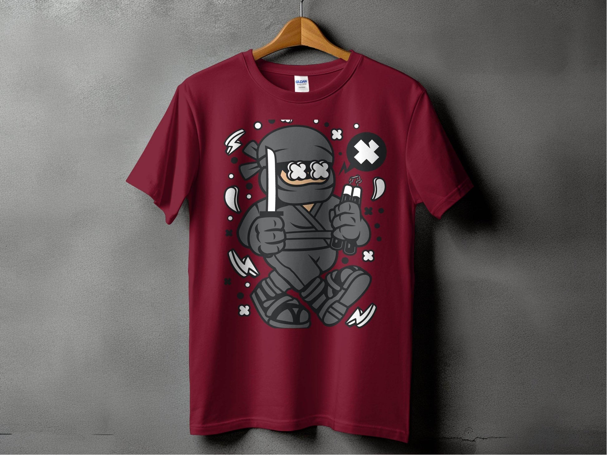 Ninja Cartoon Character with Nunchucks Graphic T-Shirt - Design & Vybe