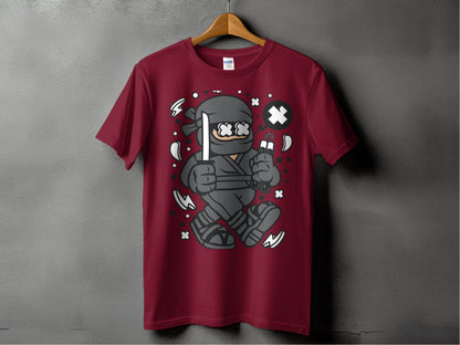 Ninja Cartoon Character with Nunchucks Graphic T-Shirt - Design & Vybe