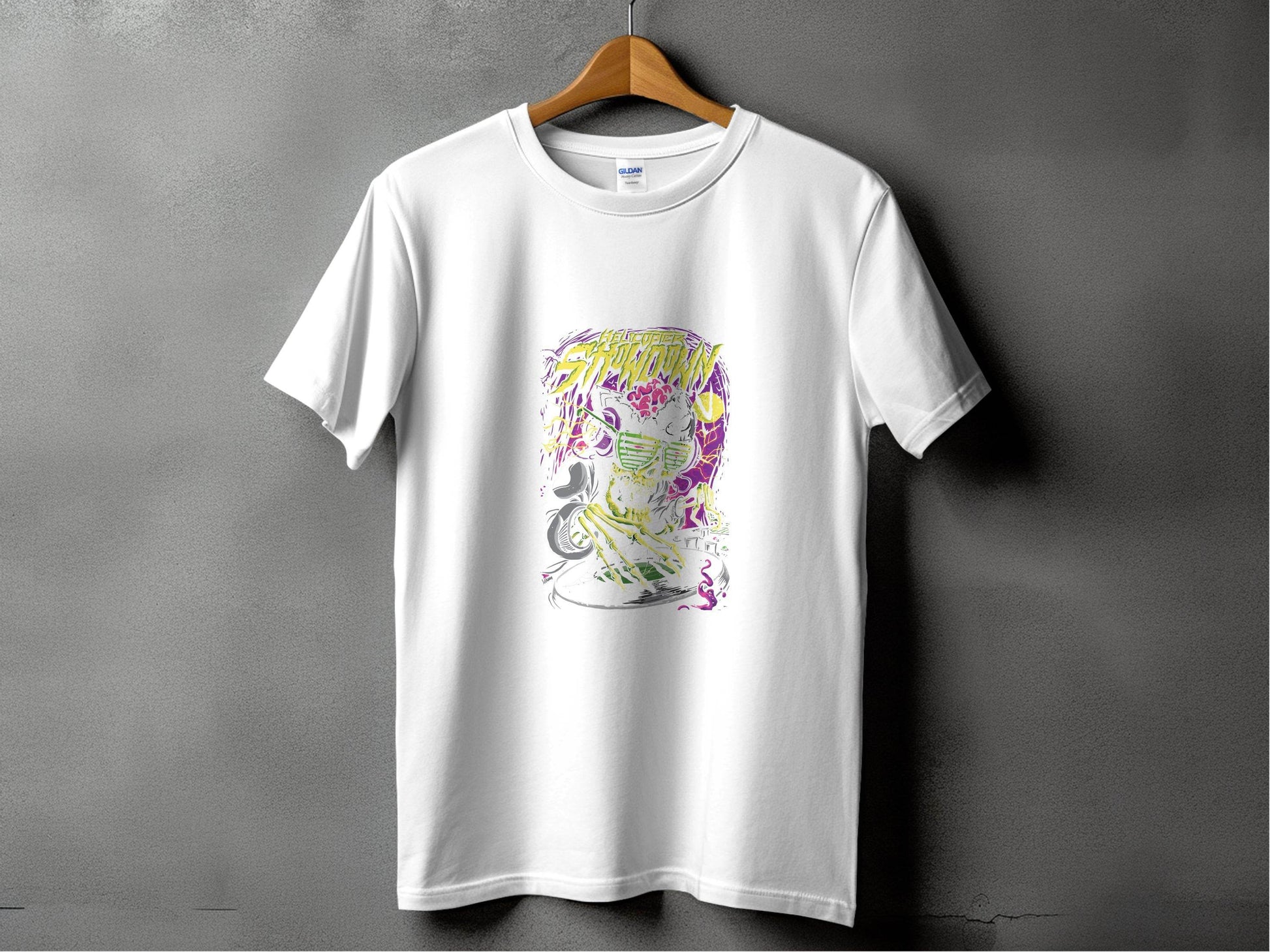 Helicopter Thunder Skull Design With Glasses T-Shirt - Design & Vybe