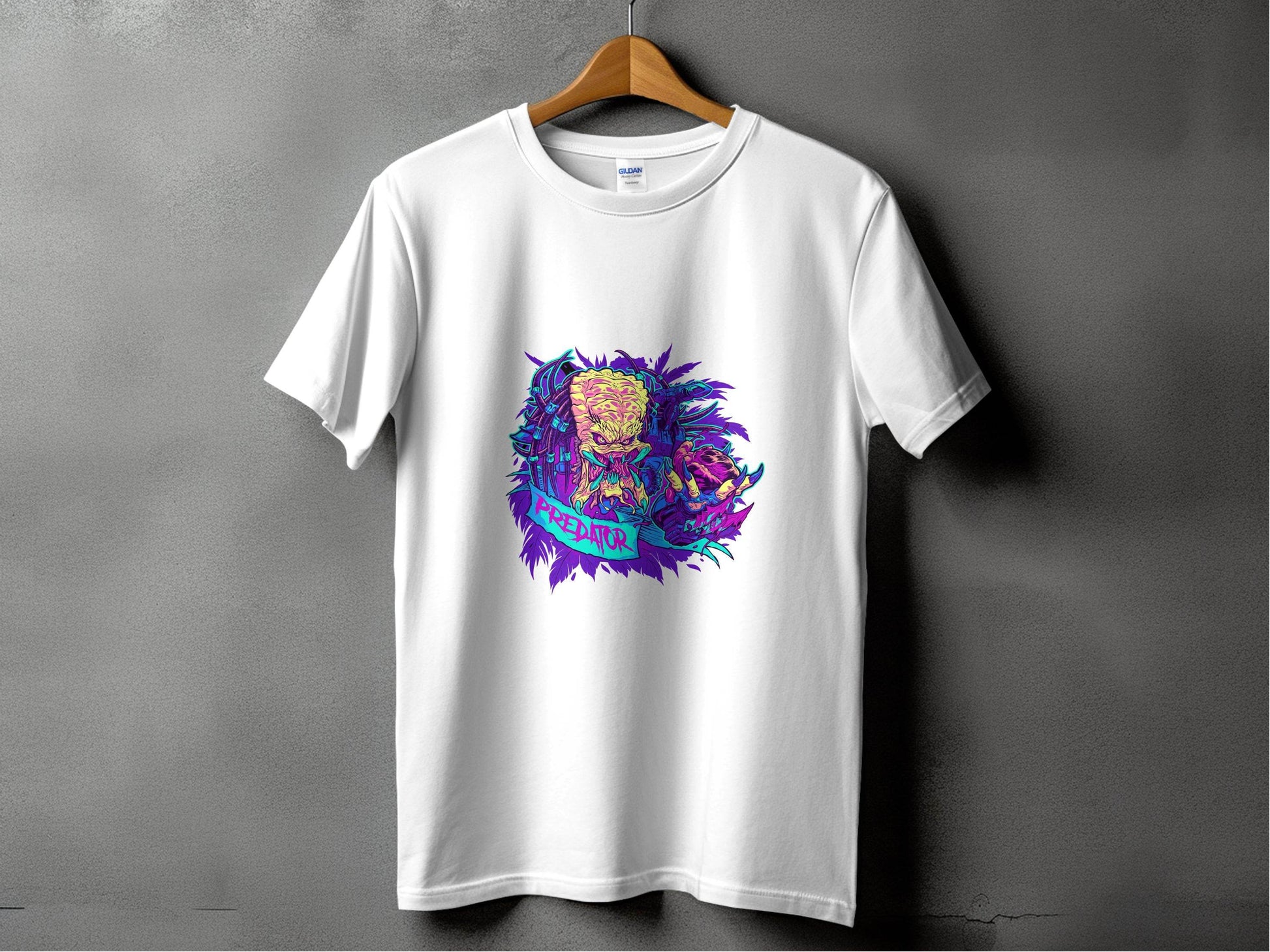 Predator Head With Leaves Awesome Graphic Design T-Shirt - Design & Vybe