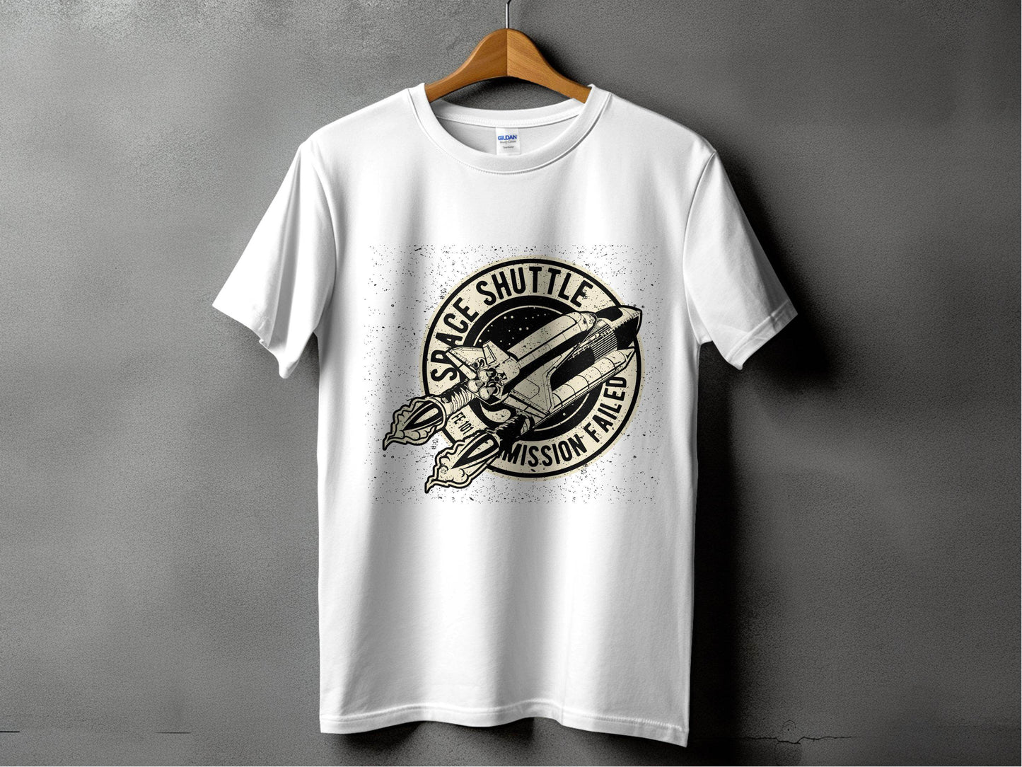 Space Shuttle Mission Failed Graphic Print T-Shirt - Design & Vybe