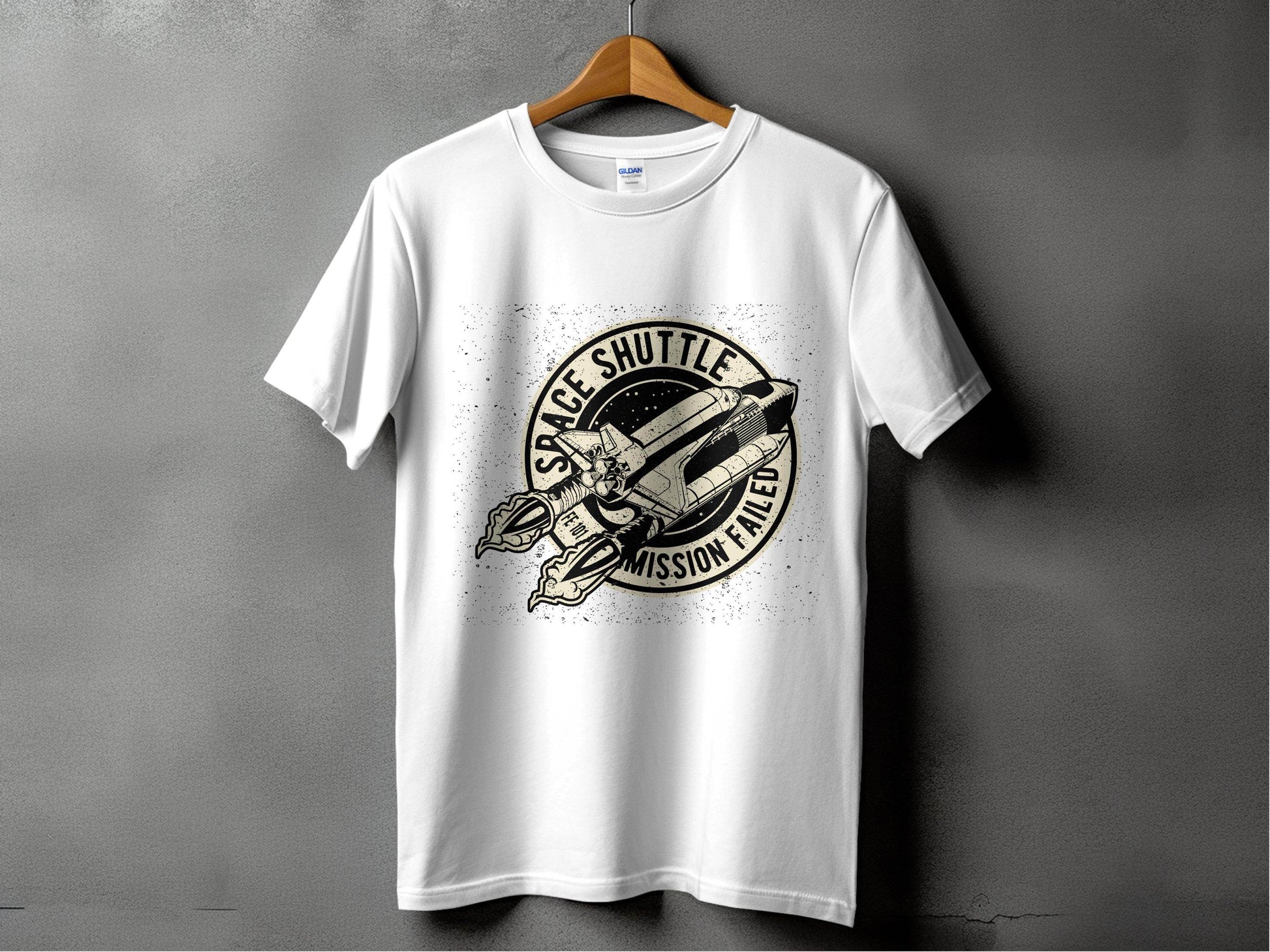 Space Shuttle Mission Failed Graphic Print T-Shirt - Design & Vybe