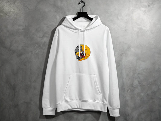 Zombie Emoji Biting Skeleton Hand Illustration Hoodie - Design & Vybe