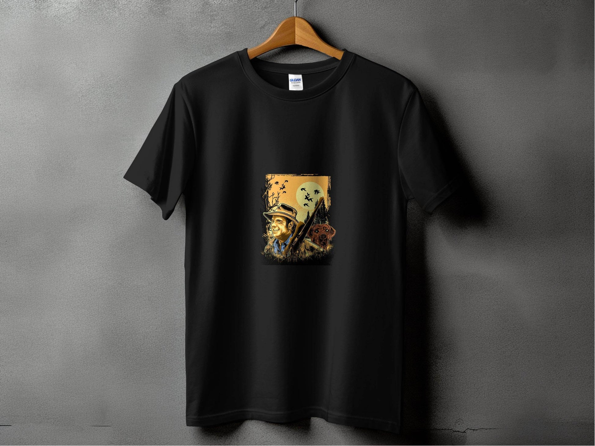 Hunter in the Wild with Loyal Dog Graphic T-Shirt - Design & Vybe
