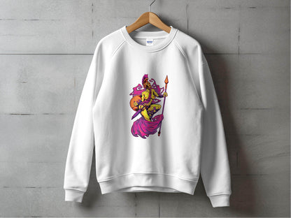 Striking Female Warrior with Spear Graphic Art Sweater - Design & Vybe