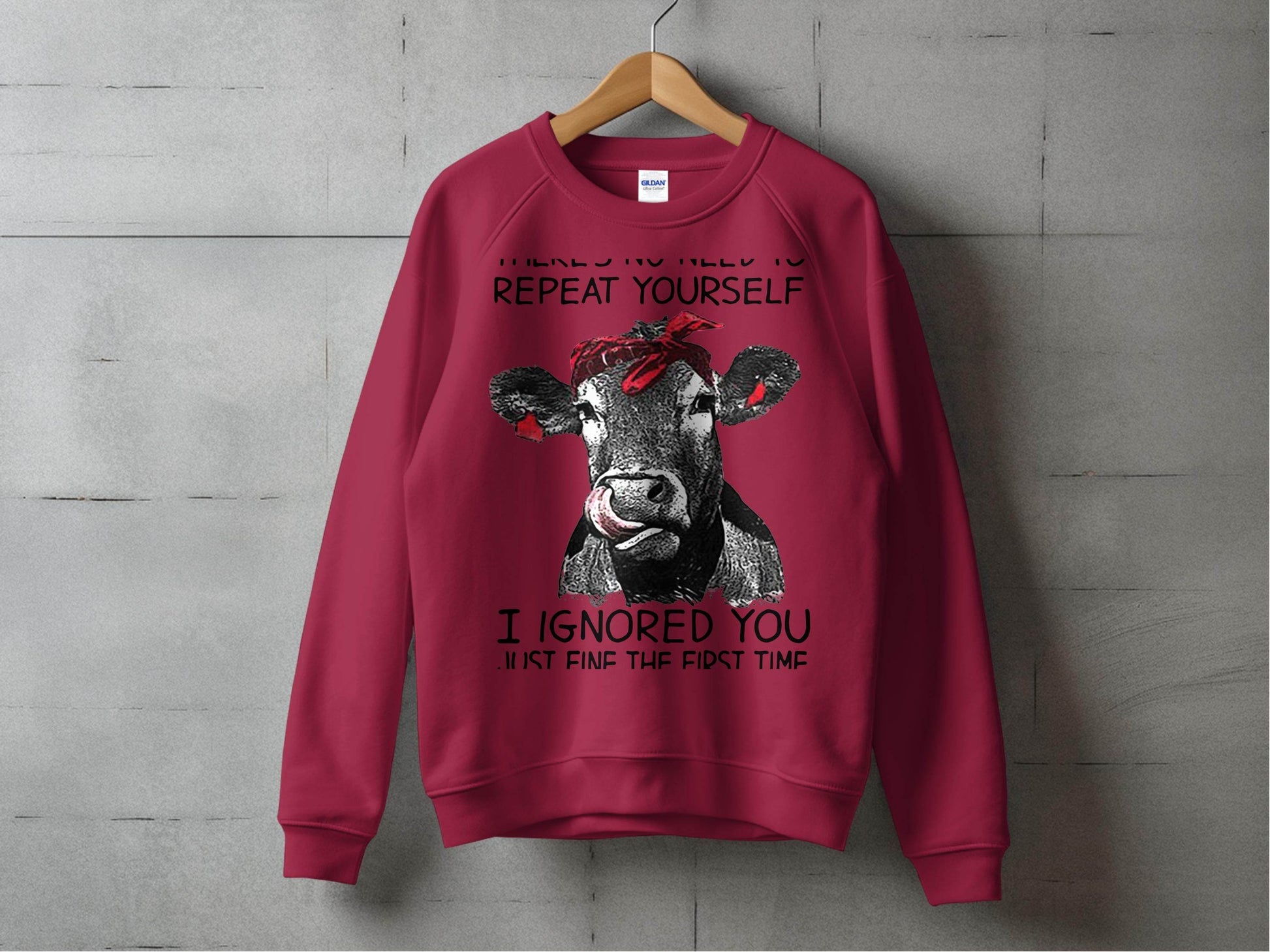 There's No Need to Repeat Yourself Funny Cow Sweater - Design & Vybe
