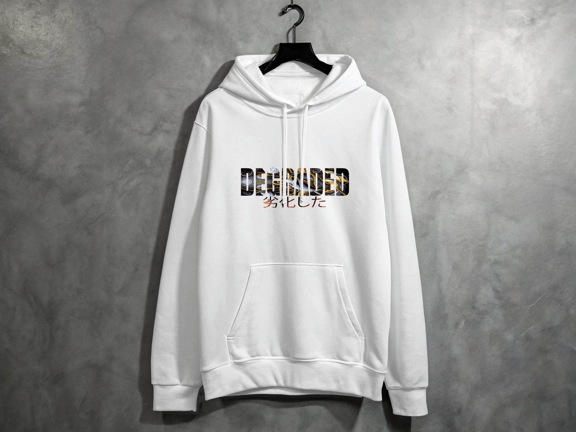 Degraded Graphic With Japanese Text Design Hoodie - Design & Vybe