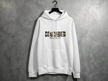 Degraded Graphic With Japanese Text Design Hoodie - Design & Vybe