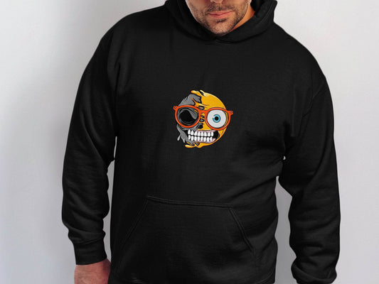 Quirky Twist Smiley Design Graphic Hoodie - Design & Vybe