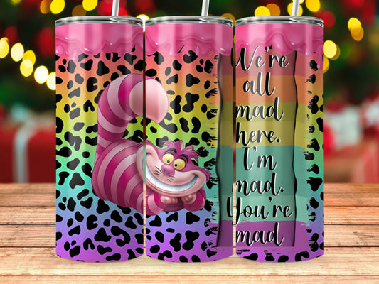 Cheshire Cat Rainbow Leopard Print Tumbler product