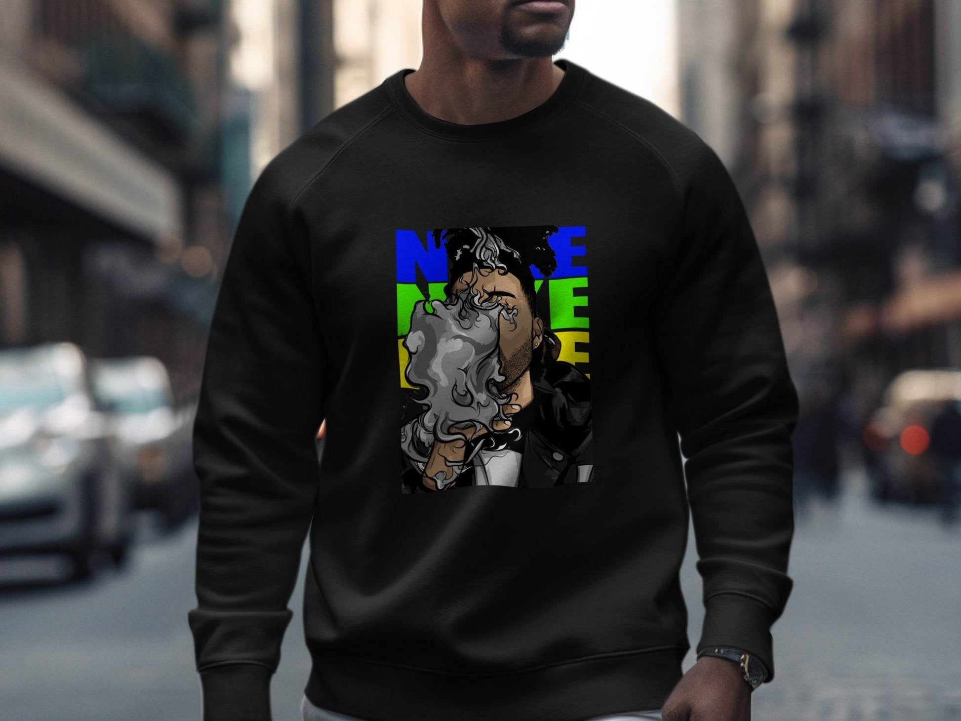 NEON Color Theme Abstract Art Smoke Design Sweater - Design & Vybe