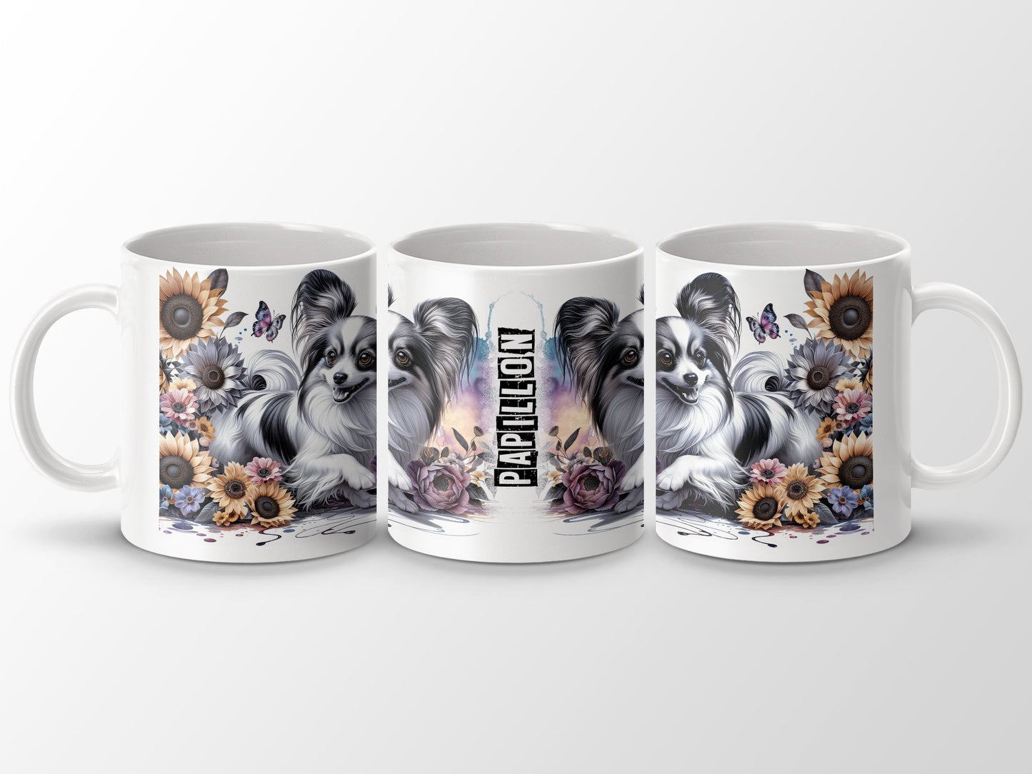 Papillon Dog Floral with Sunflowers and Butterflies product type