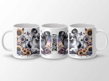 Papillon Dog Floral with Sunflowers and Butterflies product type