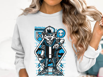 Street Art Urban Panther DJ Design Illustration Sweater - Design & Vybe