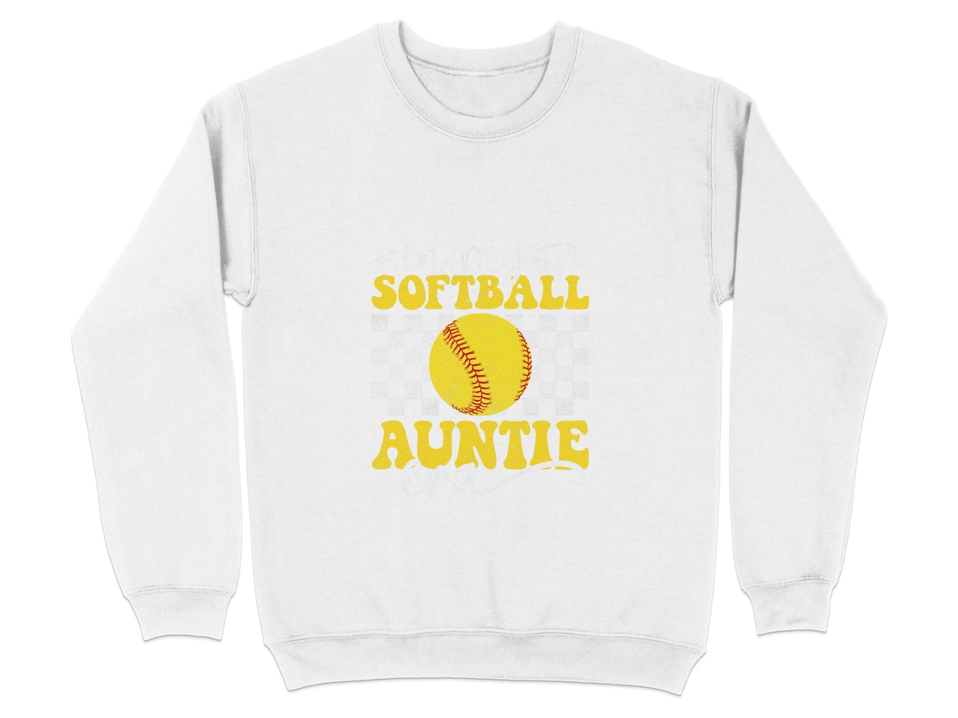 In My Softball Auntie Era Groovy Retro Proud Graphic Design Image Sweater - Design & Vybe