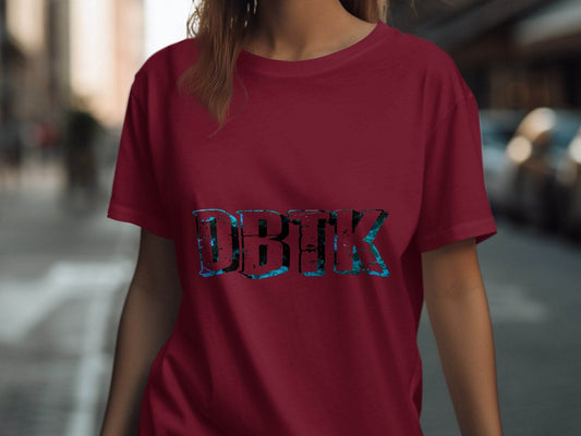 Blue Floral DBCK Letters Artistic Design T-Shirt - Design & Vybe