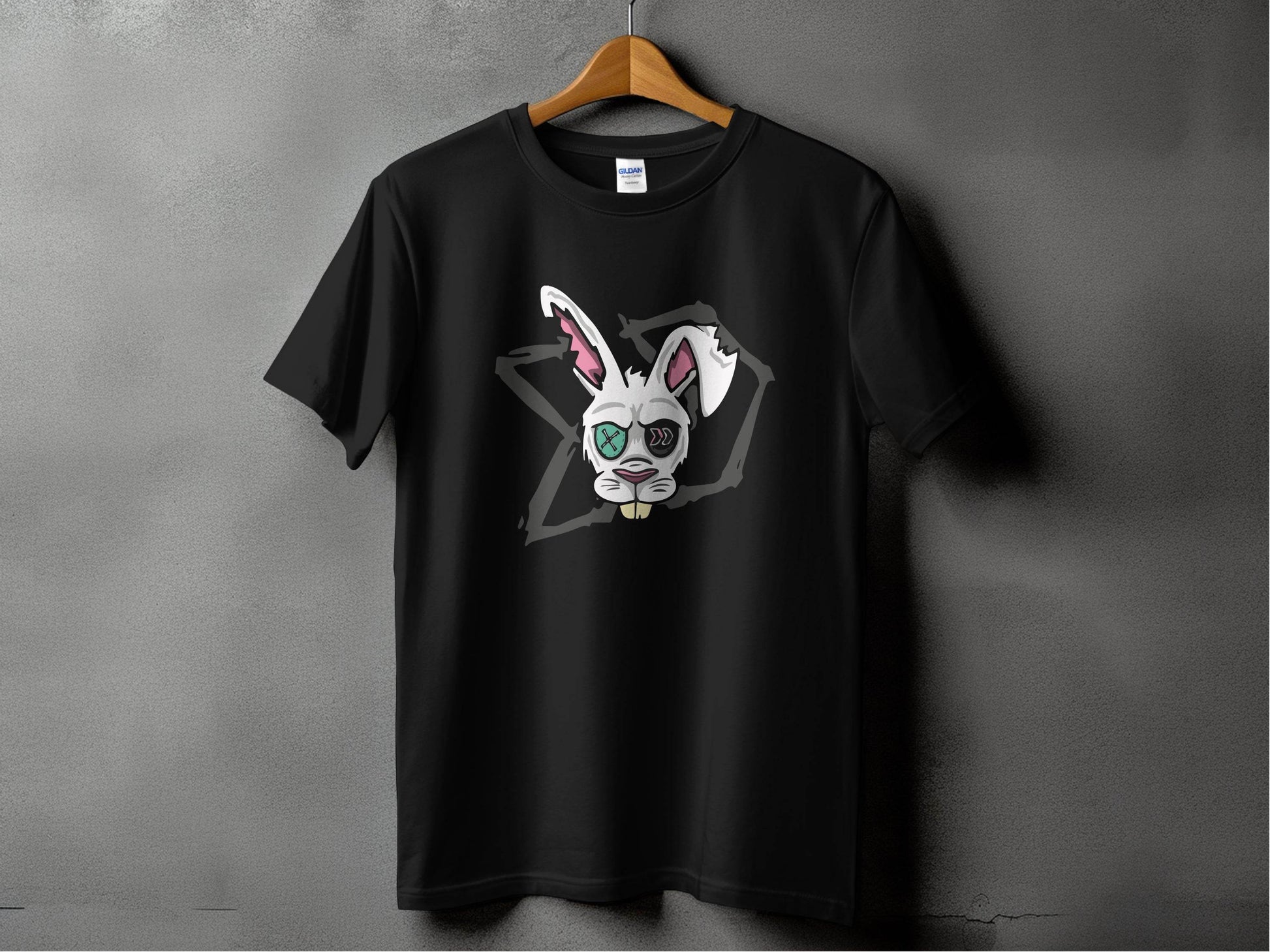 Edgy Rabbit Face Graphic Design T-Shirt product type