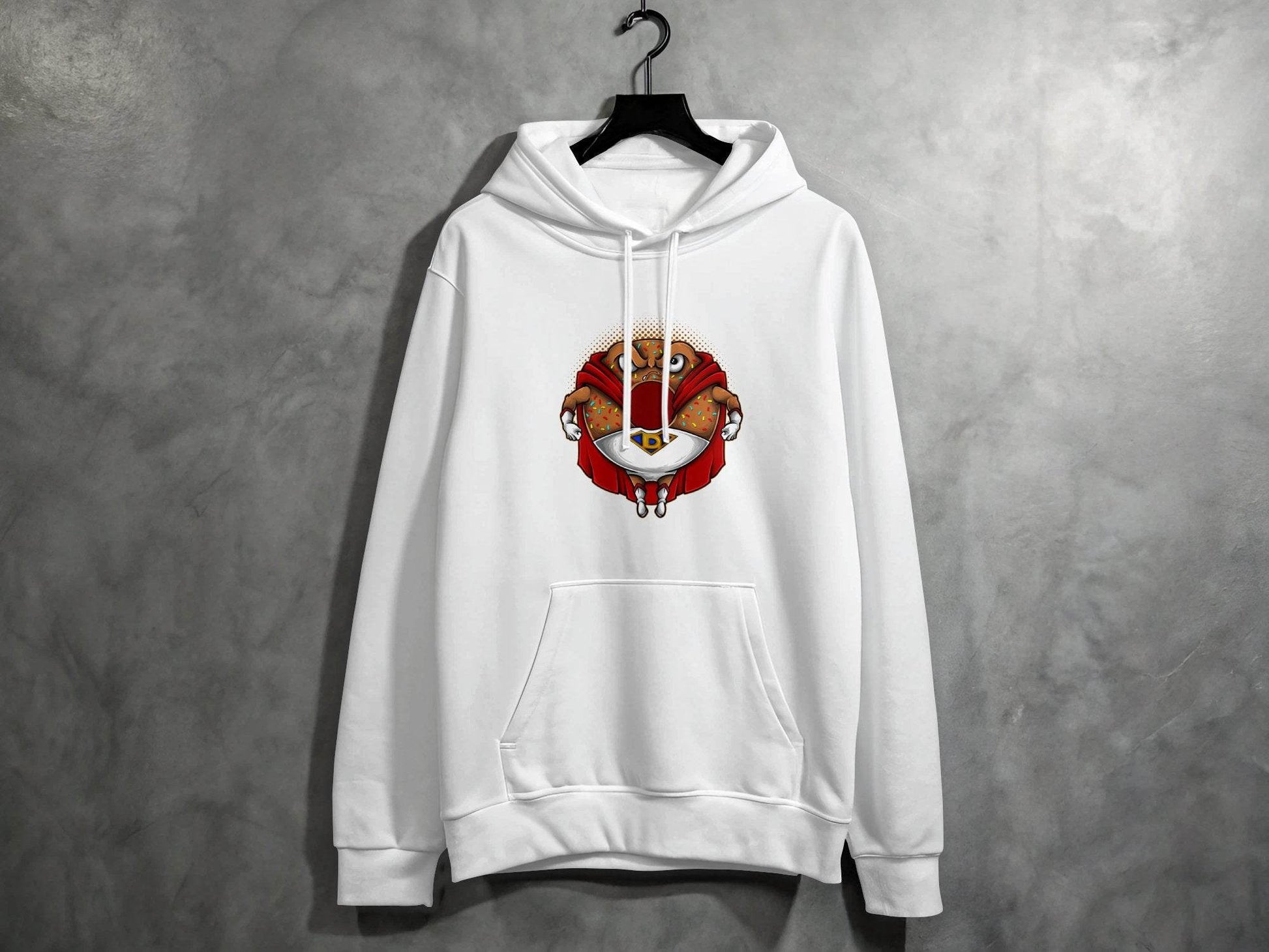 Funny Angry Donut Superhero Graphic Hoodie - Design & Vybe