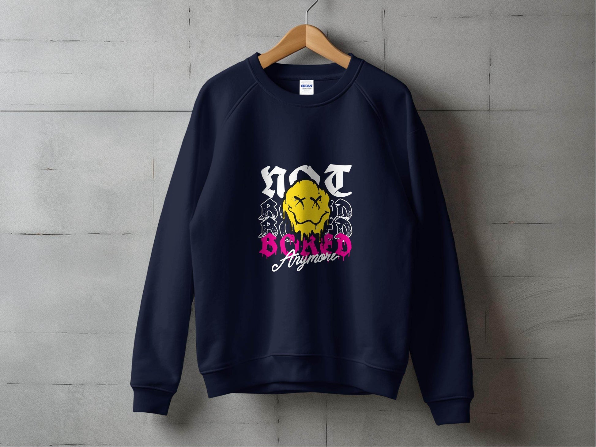Melting Face Smiley Bored Expression Graphic Sweater - Design & Vybe