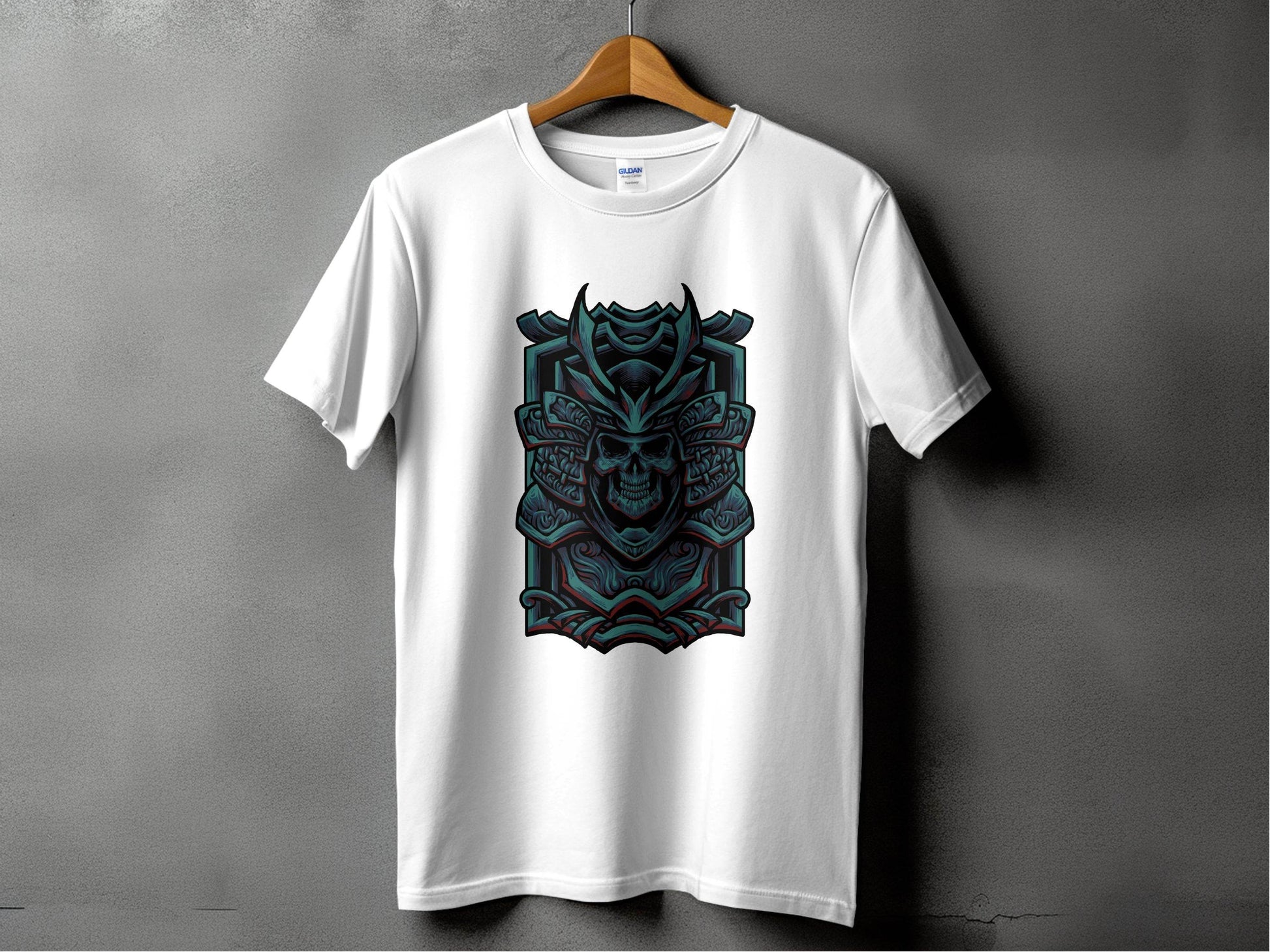 Menacing Samurai Skull Design Graphic T-Shirt - Design & Vybe