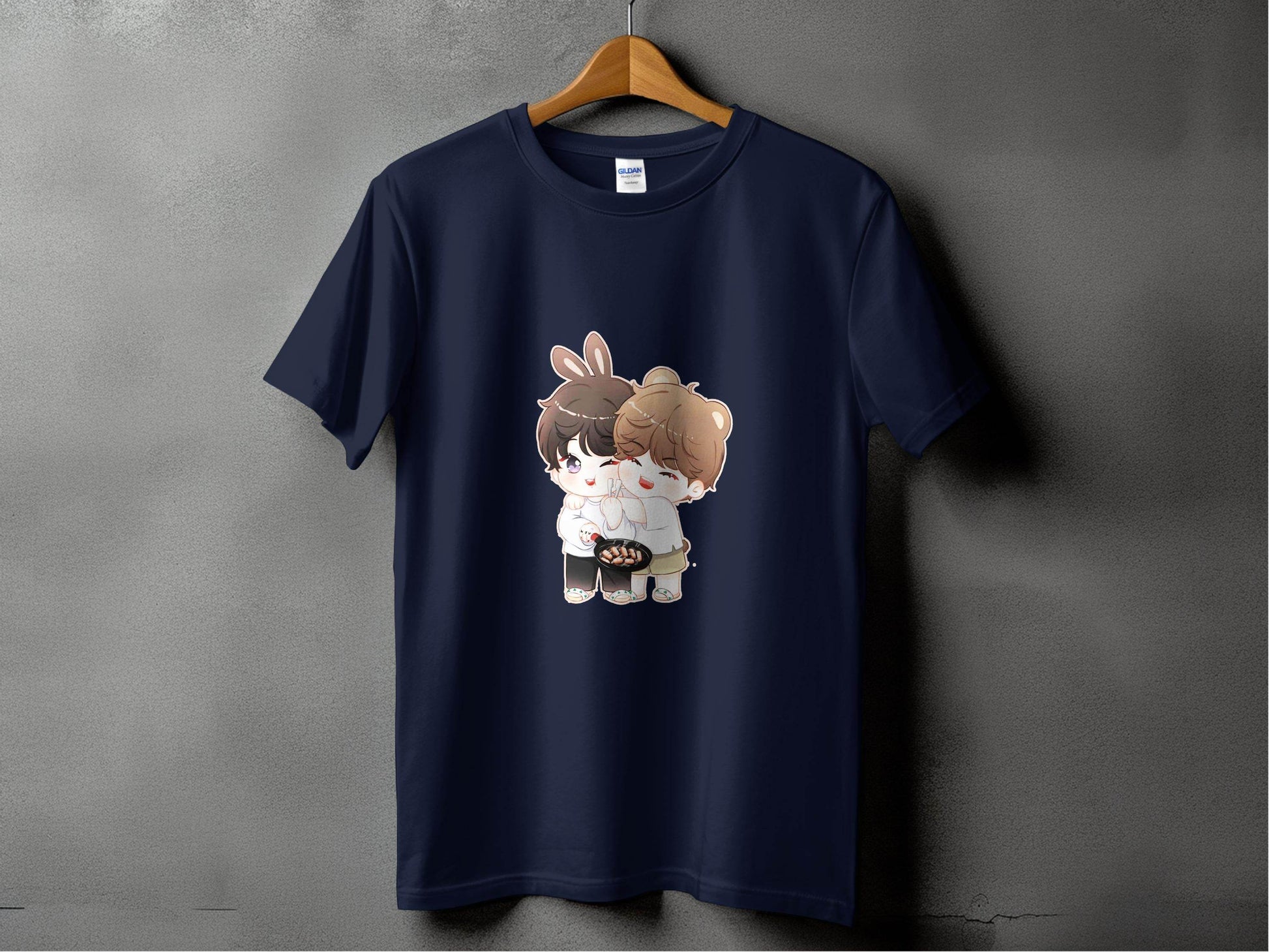 Cute Bunny Bear Cartoons Cooking Together T-Shirt - Design & Vybe