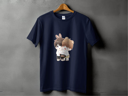 Cute Bunny Bear Cartoons Cooking Together T-Shirt - Design & Vybe