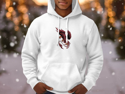 Fierce Mythical Creature Art Design Printed Hoodie - Design & Vybe