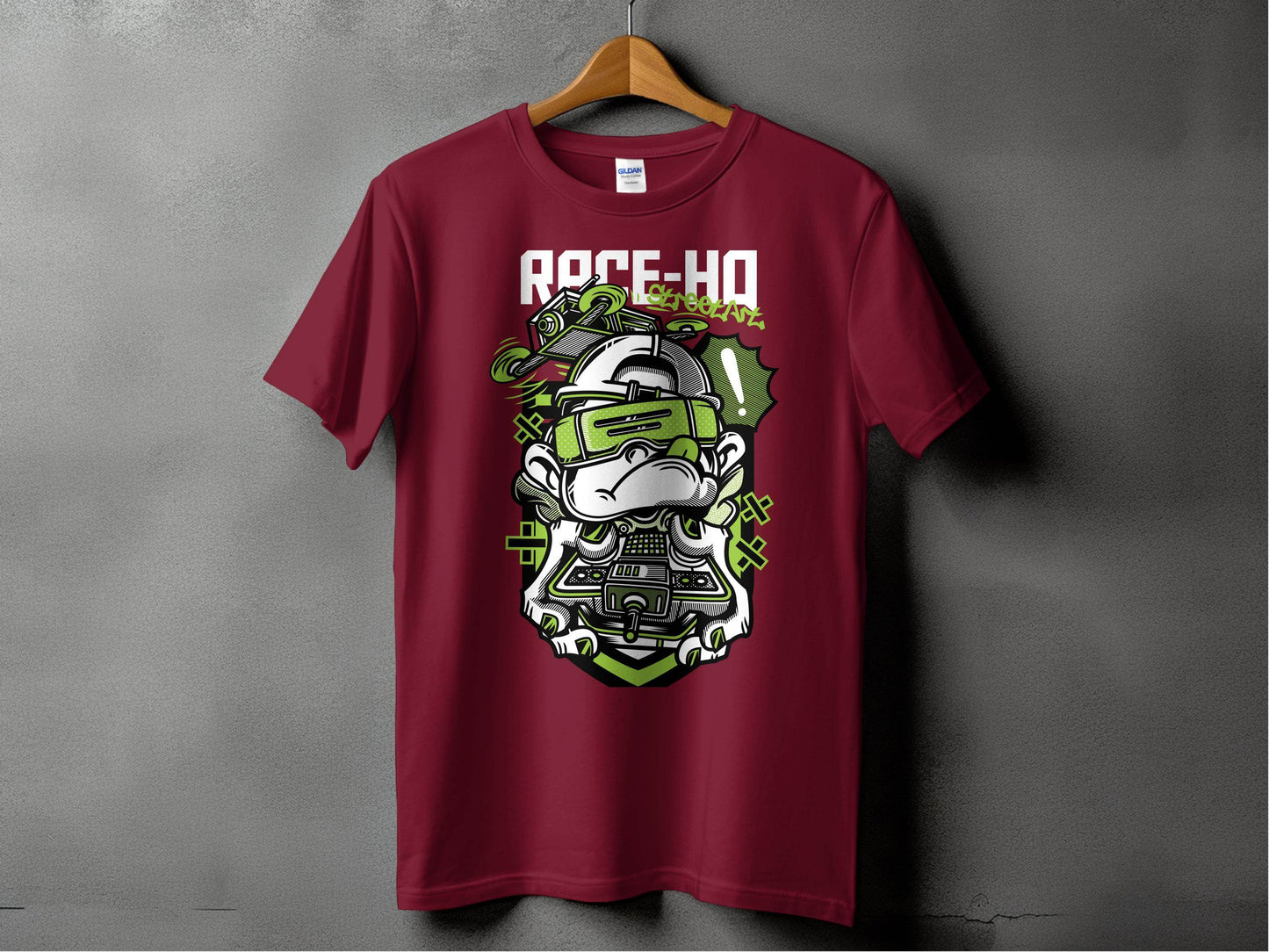 Street Art Monkey with Console Graphics Cool T-Shirt - Design & Vybe